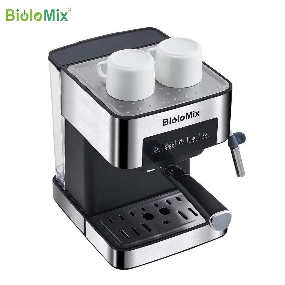 Biolomix-イタリア語のコーヒーマシン,ミルク泡立て器付き20バー型