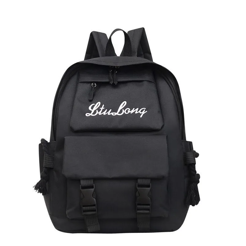 

Backpack White Women Backpack Canvas Letter School Bag Book Causal Travel Rucksack Teenager Unisex Solid Backpack College Style
