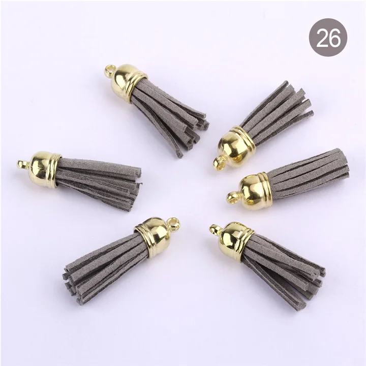 color 26 Wholesale 1000pcs Mini Suede Tassel Silver Caps DIY Leather Tassels Pendant For Key Rings Earring Cellphone Crafts Decoration - Цвет: color 26