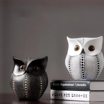 

Nordic Style Cute Owl Shape Resin Decoration Ornament Crafts for Home Office JAN88