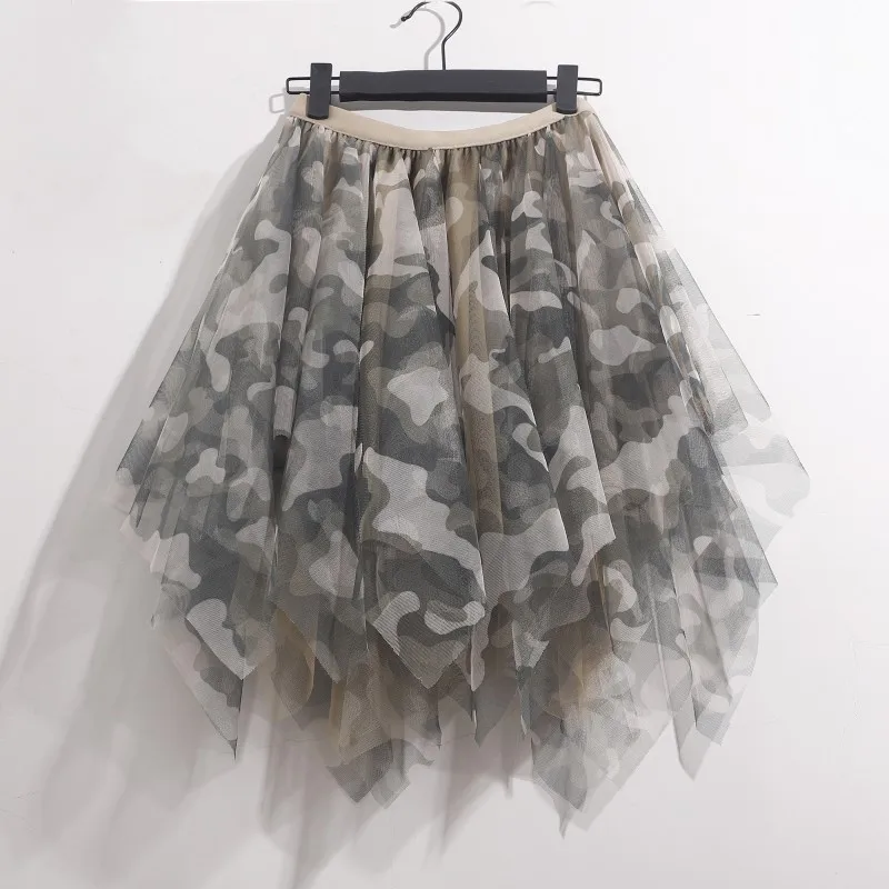 

Женская мини-юбка из тюля, винтажная юбка с эластичной завышенной талией, сетчатая, плиссированная, на осень и лето, 2021