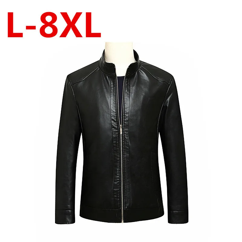 Новинка мужское кожаное осеннее пальто размера плюс 8XL 7XL 6XL 5XL 4XL мужская куртка