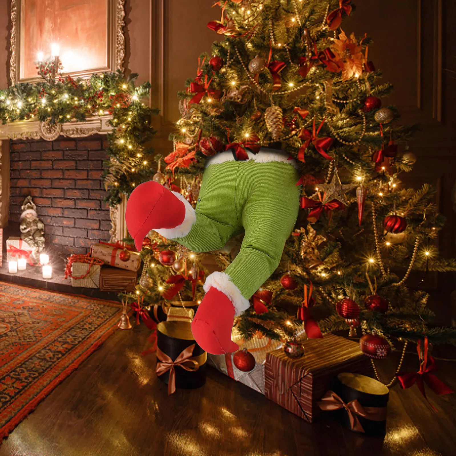 Christmas Decor 15.7 Plush Legs for Christmas Decorations Stuffed Legs for Christmas Tree Home Party Wreaths Decor A