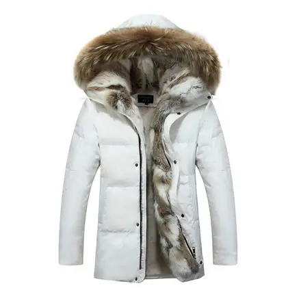 white 1 5XL белая куртка-пуховик на утином пуху, Женское зимнее пальто с гусиным пером, длинная парка с мехом енота, теплая верхняя одежда с кроличьим мехом размера плюс WJM19 - Цвет: white 1