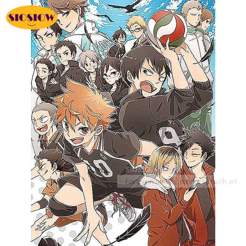 5D Embroidery Haikyuu Diamond Japan Anime Boy Picture Home Decor