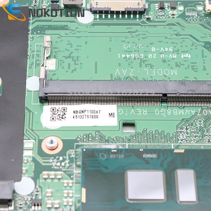 amazing  NOKOTION For Acer aspire A315 A315-51 laptop motherboard DA0ZAVMB8G0 NBGNP1100A SR2UW I3-6006U CPU 
