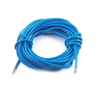 

10m 33ft Blue Plastic Network Cable Broadband Communication Wire 4mm