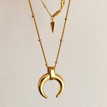

New Street Fashion Rivet Pendant Necklace for Women Ins Popular Metallic Simple Necklace Jewelry Gold Color Necklace