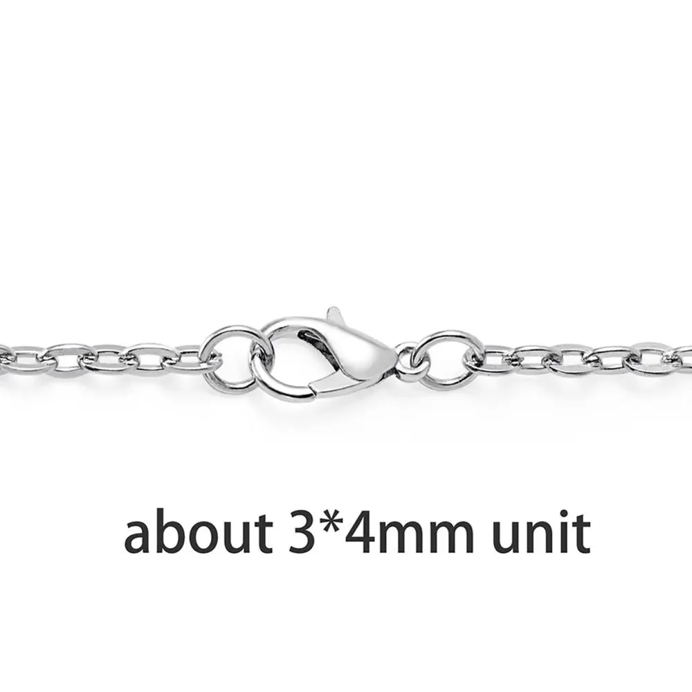Stainless Steel 10 шт. DIY ювелирное ожерелье цепь оптом O Link длинный 316L крест настоящая Нержавеющая сталь ожерелье цепь для рождественских подарков - Цвет: Stainless Steel