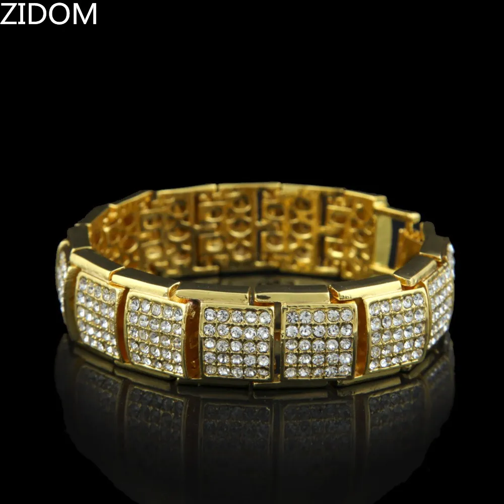 Мужской шикарный хип-хоп браслет, длина 21,5 см, звенья цепи, браслеты для хип-хопа для Мужчин, Ювелирные изделия, Прямая поставка