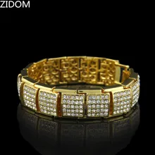 Мужской шикарный хип-хоп браслет, длина 21,5 см, звенья цепи, браслеты для хип-хопа для Мужчин, Ювелирные изделия, Прямая поставка