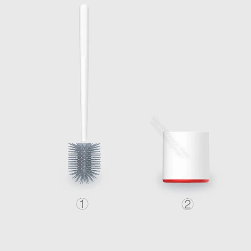 Brush with holder Новинка, Xiaomi Mijia YJ, вертикальное хранение, щетка для унитаза, мягкий клей, щетина, набор для унитаза и кронштейна, для ванной, инструмент для Чистки унитаза - Цвет: Brush with holder