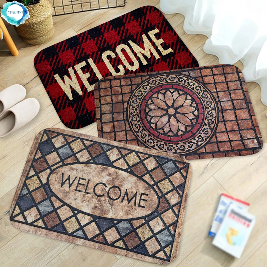 Custom Entrance Rug With Your Message Personalized Text Name Doormat Rubber Waterproof  Door Floor Mat Farmhouse Indoor Entry Rug Funny Gifts 