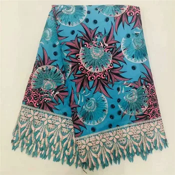 

Excellent Wedding/Party African Embroidery Ankara Print Wax Cord Lace Fabric WLF236(6yards/lot)