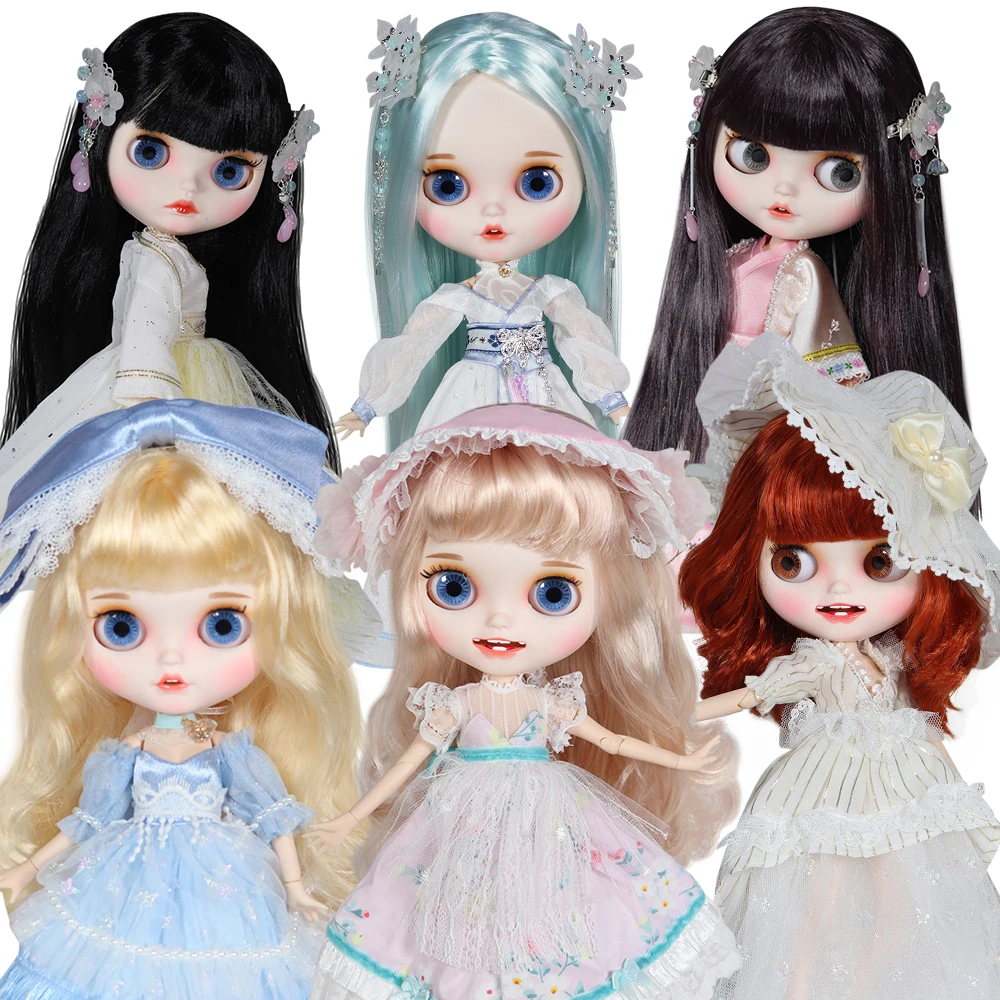 ICY Blyth кукла белая кожа резные губы открытый рот матовая индивидуальные лицо сустава тела красочные волосы