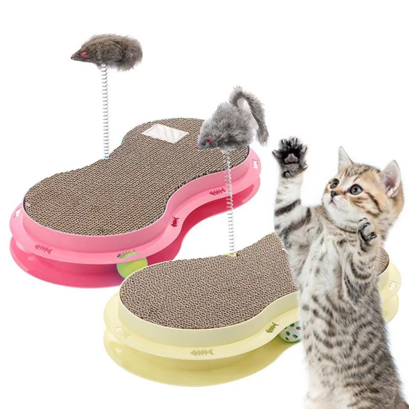 

Pet Cat Mouse Toy Attract attention For Cat Pet Cat Corrugated Paper Bell Play Board Interactive Play Toy cat funny toys