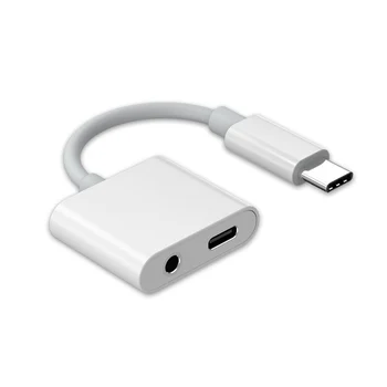 

AAAE Top-2 In 1 Usb Type C To 3.5Mm Headphone Jack Adapter For Ipad Pro Huawei P20 Pro Aux Audio Charger Splitter For Htc Google