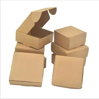 

10pcs Kraft Paper Packaging Box, Brown Carton Cardboard Box, Handmade Soap Package,Jewelry Candy Box Small Gift Boxes