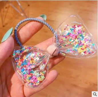 US $119.00 40pcslot DIY Multi Simple Quicksand Stars Hair Band PVC Transparent Bowknot Rubber Bands Hair Styling Tools Accessories HA856