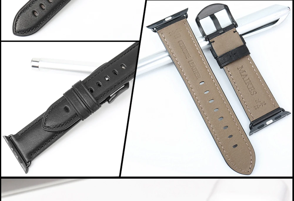 MAIKES из натуральной кожи ремешок для наручных часов для Apple Watch, версии 44 мм, 42 мм, 40 мм, 38 мм, версия 4/3/2/1 Для мужчин и Для женщин наручных часов iWatch, ремешок для часов