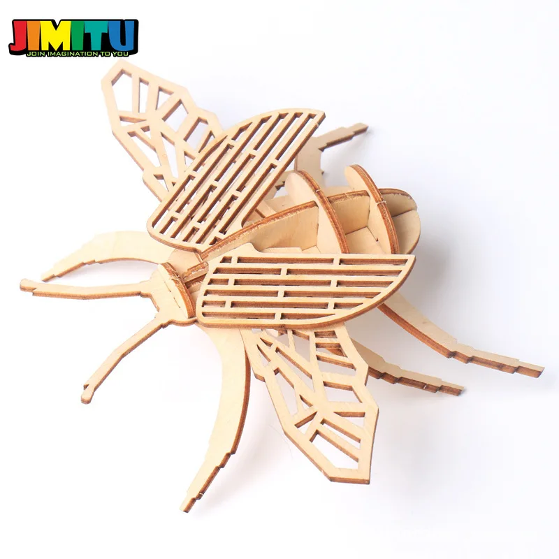 Детская игрушка Монтессори 3D головоломка DIY мозаика доска деревянная головоломка насекомое Животное ручной работы обучающая игрушка для сборки подарок для детей