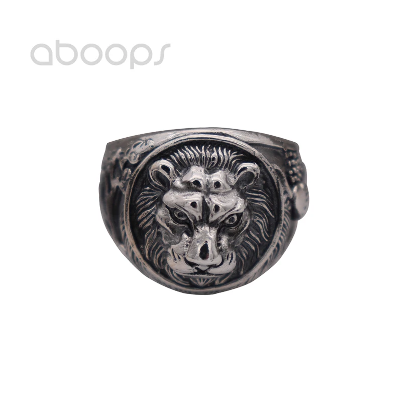 Anello Testa Di Leone Vintage In Argento Sterling 925 Per Uomo Donna, Irish Claddagh Style, Formato 7.5-12