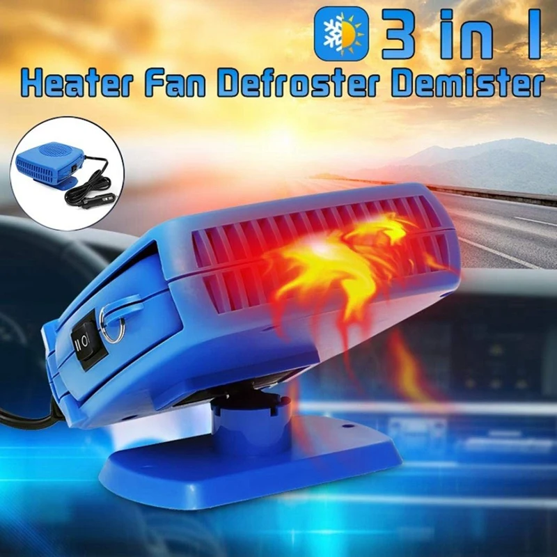 Портативный обогревателя автомобиля, 12V 200W быстрый нагрев автомобиля лобового стекла автомобиля Миниатюрный вентиляторный отопитель с Предотвращение запотевания стекол