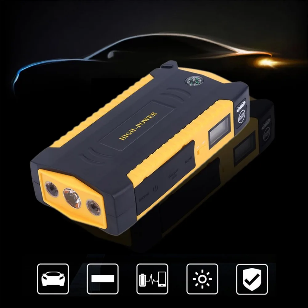  Portable 4USB jump staeter Port LCD Display Car Vehicle Auto Jump Starter Emergency Charger Booster