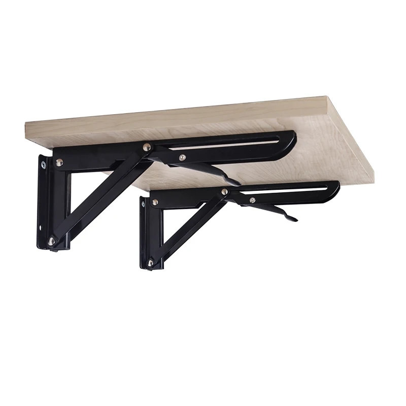 

2Pcs Decorative wall mounted shelf triangle folding foldable metal bearing table support brackets factory ,400mm x 150mm