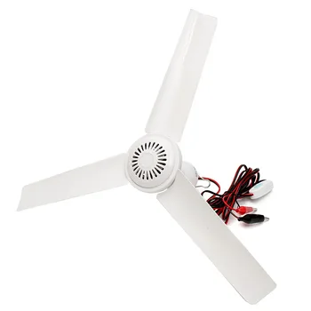 

DC12V 6W Plastic 3 Leaves Brushless Converter Motor Battery Mini Ceiling Fan With Switch