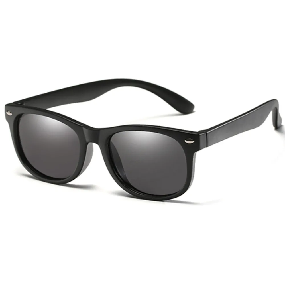 matte black Новые Детские поляризованные солнцезащитные очки TR90 для мальчиков и девочек Солнцезащитные очки силиконовые защитные очки подарок для детей Детские UV400 очки - Цвет линз: matte black