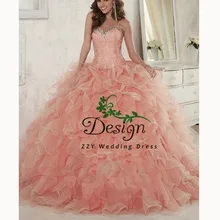 Сверкающие блестящие платья с аппликацией из бисера и кристаллов, пышные платья, многоярусные розовые платья со шлейфом, 16 платьев