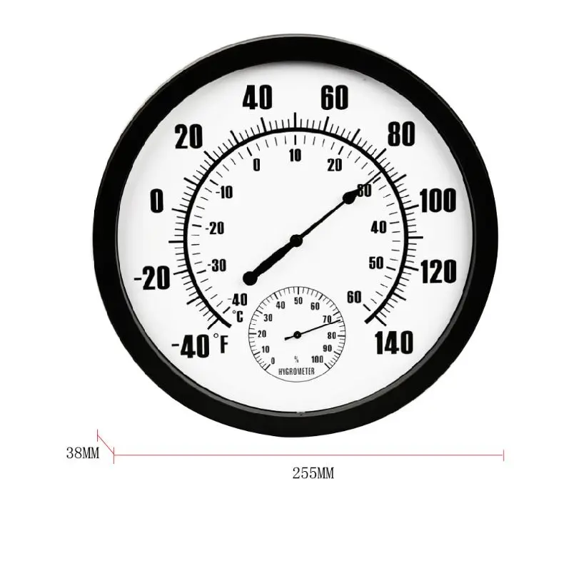 

-40 - +140 Celsius Degree Mechanical Thermometer Hygrometer Humidity Meter Wall Mount Indoor Outdoor 25cm Large Scale