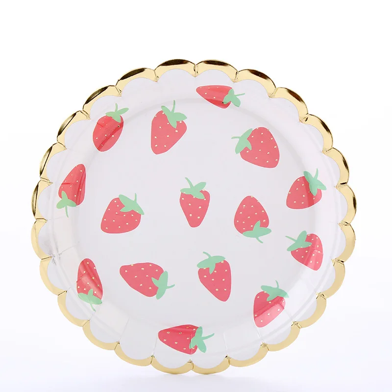 10只装草莓9英寸纸盘