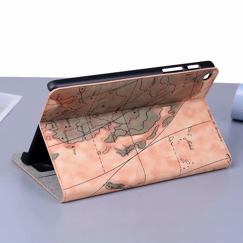 Защитный кожаный чехол для планшета с рисунком карты для samsung Galaxy Tab A T290 T295 SM-T290 SM-T295 8,0 дюймов чехол с подставкой+ ручка