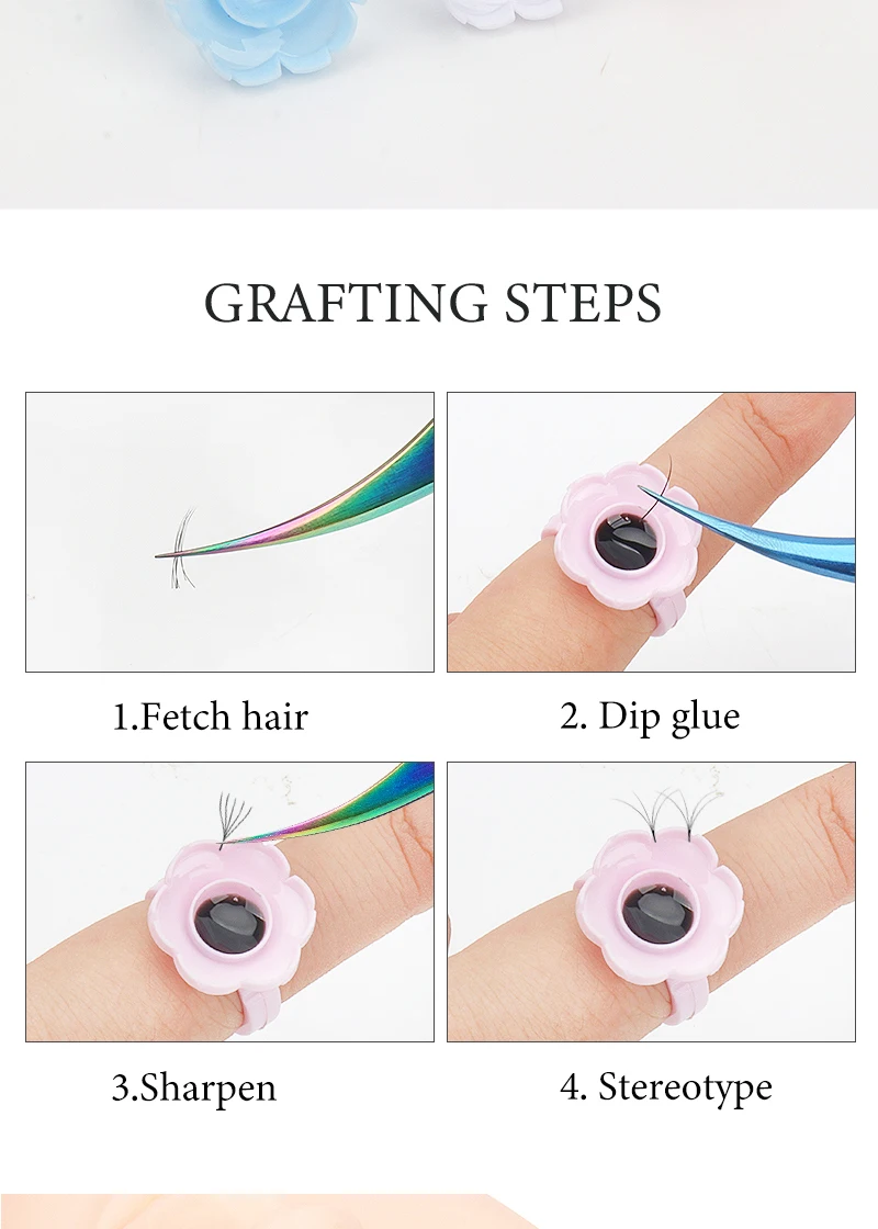 100 Stück Einweg-Kleberinge für Künstliche Wimpern, Behälter für Tattoo-Pigment, Zubehör für Wimpernverlängerung, Wimpernzubehör – Detail 7