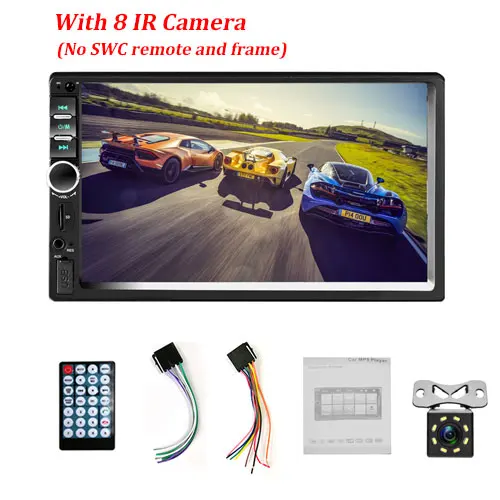 With 8 IR Camera Автомобильный семейный 2 Din Автомобильный Радио Bluetooth HD " сенсорный экран стерео FM аудио стерео MP5 плеер SD USB с/без камеры 12 В - Цвет: With 8 IR Camera