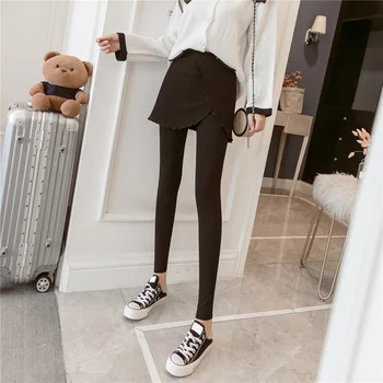 

ETOSELL 1 Piece Women's Leggings Solid Skirt With Pants Casual Skinny Autumn Winter Elastic Waist Legging Female Pencil Pants