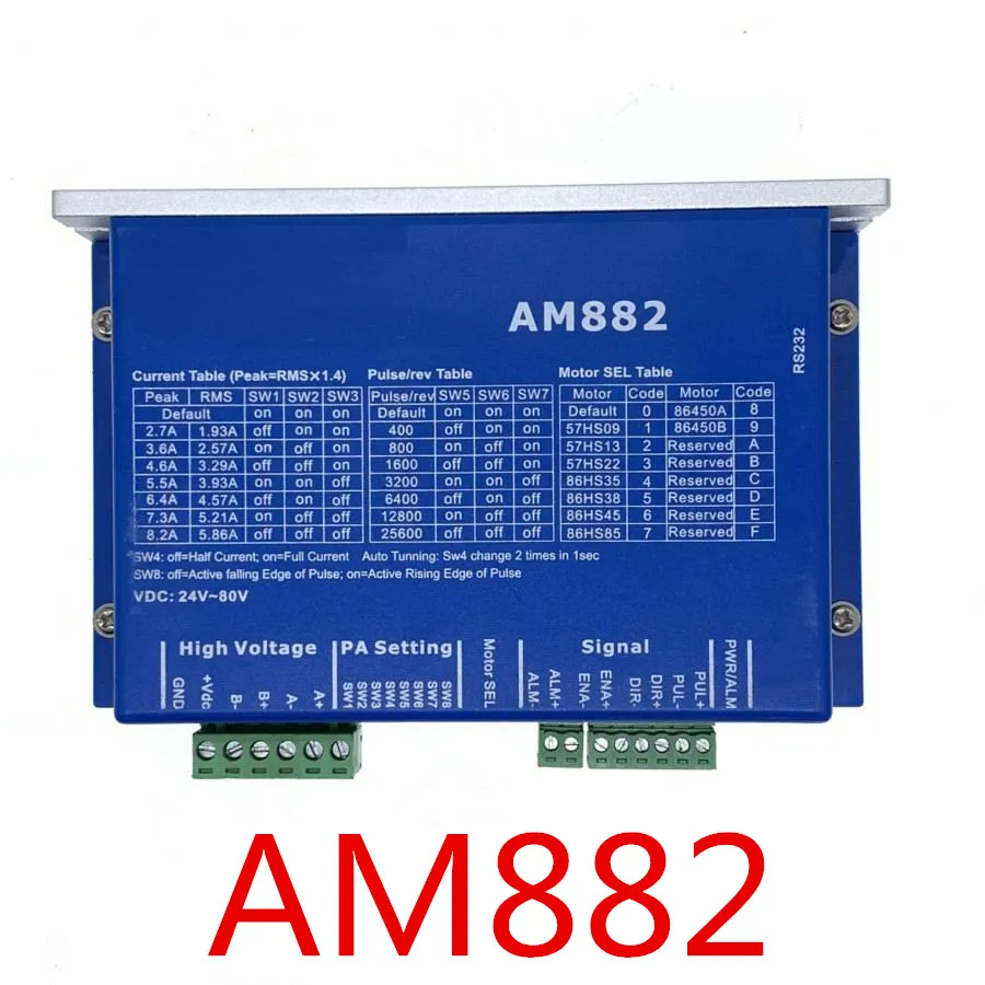 2 фазный высокоточный драйвер шагового двигателя AM882 NEMA23 NEMA34 2hpase 36 80VDC 8 2a|Пульты