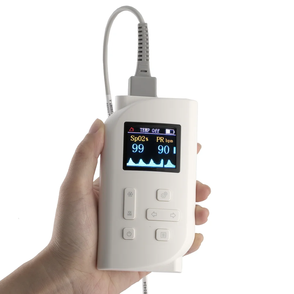 Handheld OLED Screen Pulse Oximeter Oximeter Pulse with SPO2 ， PR，Temp