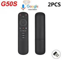 2 pçs/lote G50 Rato Ar Giroscópio Sem Fio Inteligente de Voz Controle Remoto G50S para X96 mini H96 MAX X3 PRO Caixa de TV Android vs G20S G30