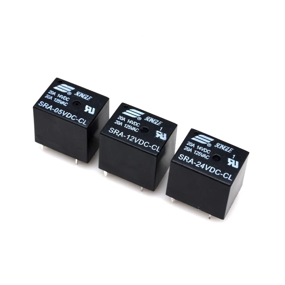 Реле черное 12 В 5-контактное SRA-12VDC-CL T74 20A | Обустройство дома