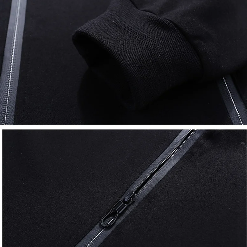 new autumn men casual jacket hooded sports coat plus size big 6XL 7XL 8XL 9XL man simple zipper letter Baseball collar jacket 60
