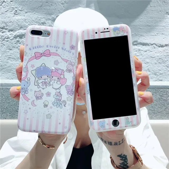 Для iPhone X XS Max XR 6 6s Plus 8 7 11 Pro мягкий TPU IMD чехол для телефона + защита экрана 3D