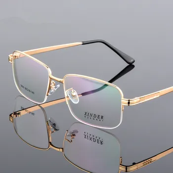 

Oversize Square Business Men Prescription Glasses Big Ultralight Titanium Alloy Half Frame Myopia Presbyopia Eyeglasses For Male