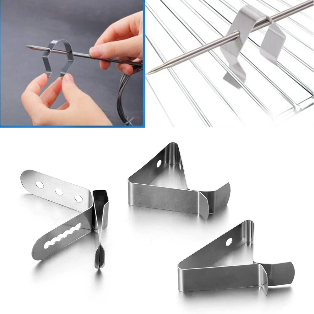 2pcs Stainless Steel Thermometer Barbeque Harmless Probe Clip Holder Coffee Cup Clip Kitchen Restaurant Nontoxic Heat-Resisting 5