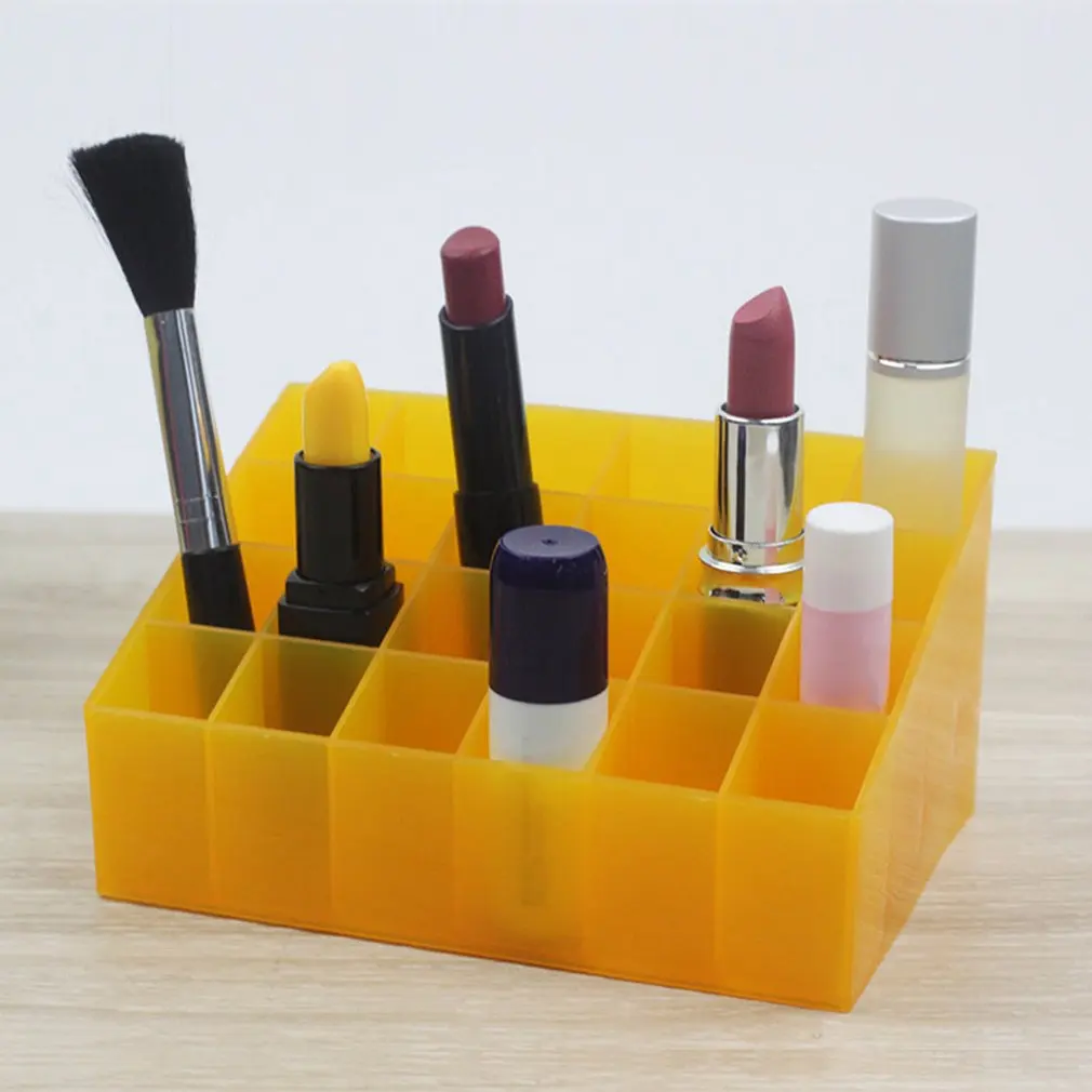 

24 Grid Lipstick Holder Plastic Cosmetic Organizer Lipsticks Display Rack Portable Makeup Storage Box