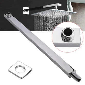 

16'' Stainless Steel Square Shower Head Arm 42.8cm Wall Mounted Extension Arm Bathroom Tools Accessories