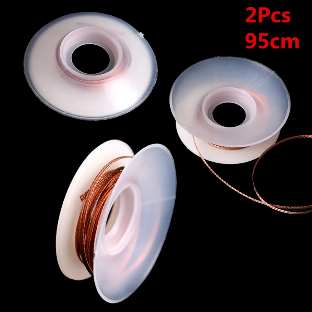2Pcs 95cm Width 2.0mm Solder Wick Remover Desoldering Braid Wire Sucker Cable Fluxed Flux