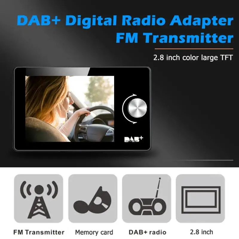 VODOOL 2,8 дюймов цветной TFT экран Автомобильный DAB+ радио приемник DAB тюнер fm-передатчик MP3 Muisc плеер USB зарядное устройство Наслаждайтесь вождения